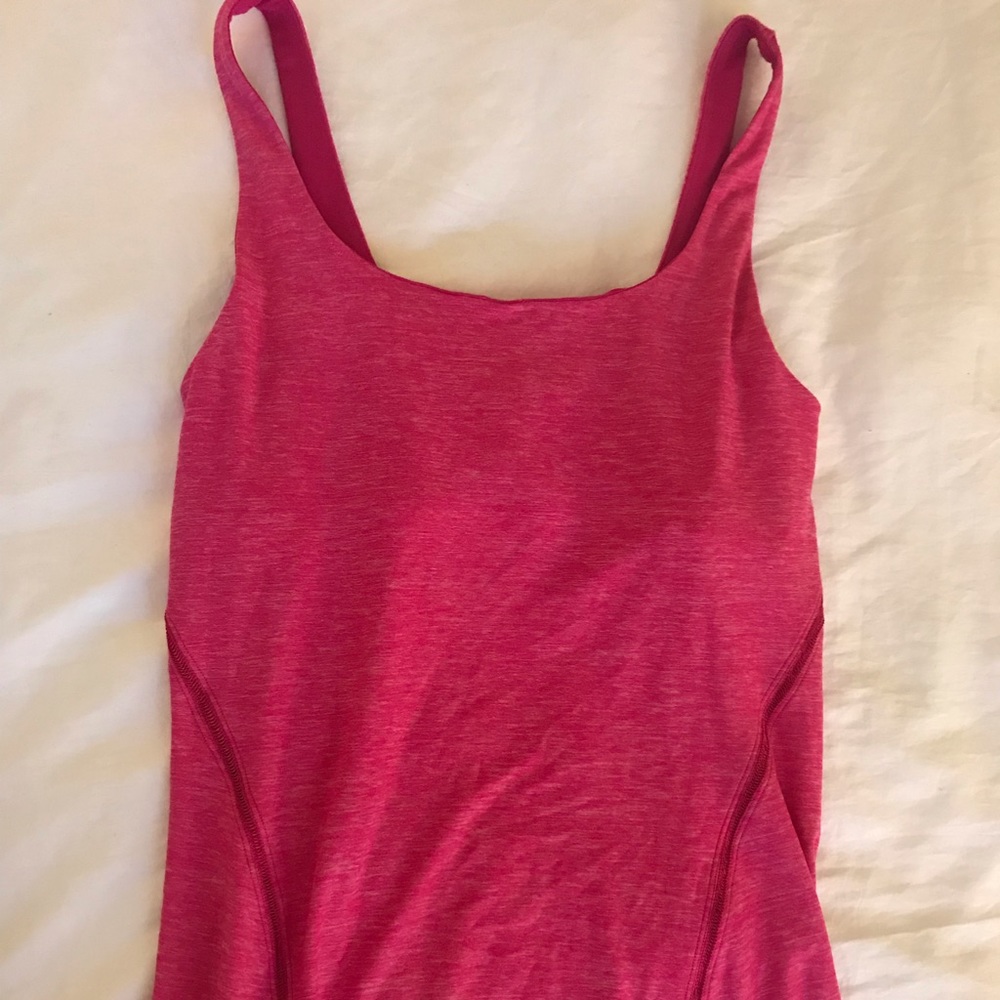 Lululemon pink dry-fit tank with built-in bra